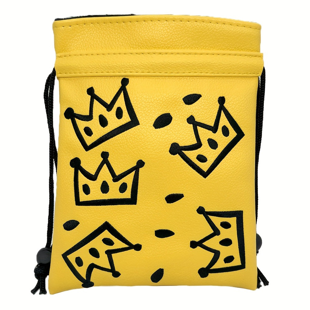 Crown Golf Valuables Pouch,Golf Pouch Bag with Drawstrings Tee Bag for Men Women