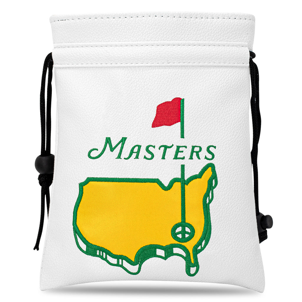 Golf Valuables Pouch Bag Green map embroidery Drawstring Bag