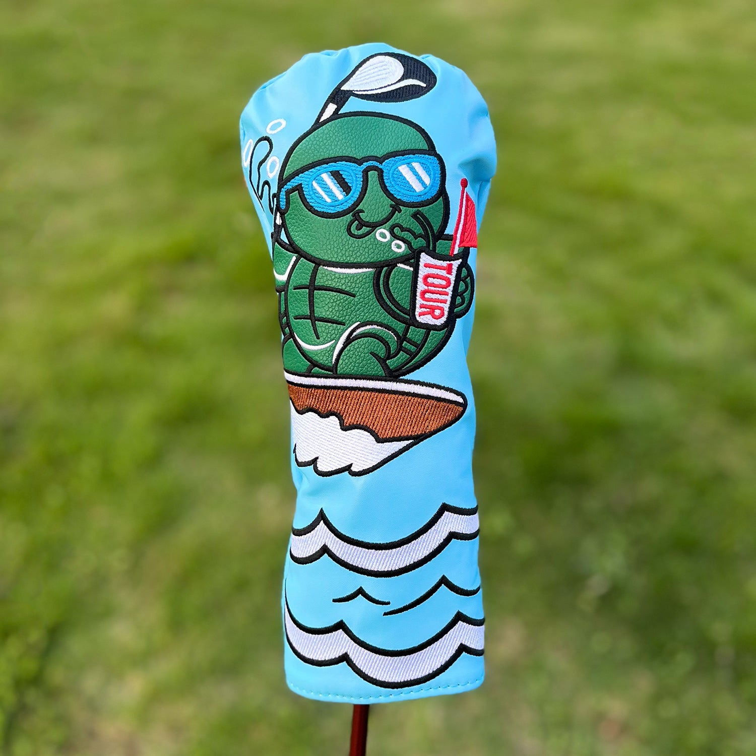 Golf Club Covers for Woods  Anime Turtle Embroidery PU Leather Premium