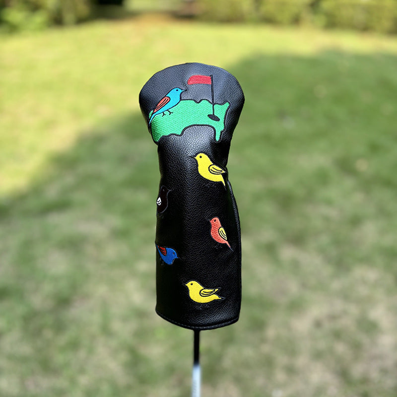 Funny Golf Club Head Cover Driver Headcover Fairway Wood Headcover Hybrid Club Cute Bird Embroidered Unisex Golf Club Cover
