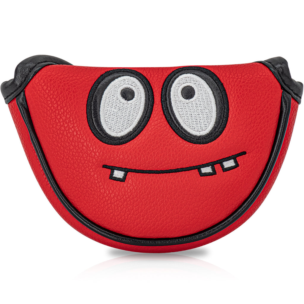 Funny Little Monster Leather Mallet Putter Covers Golf Head Covers