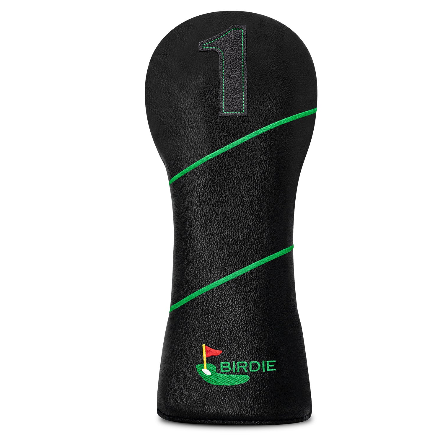 Striped Golf Club Head Covers with Green Flag Embroidery