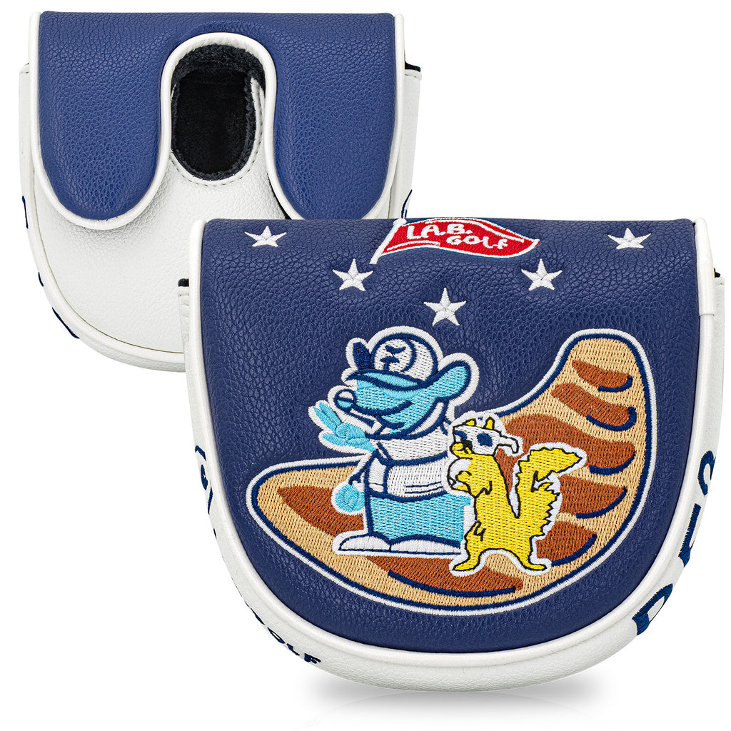 Square Putter Cover Cartoon Embroidery Pattern PU Leather Headcover