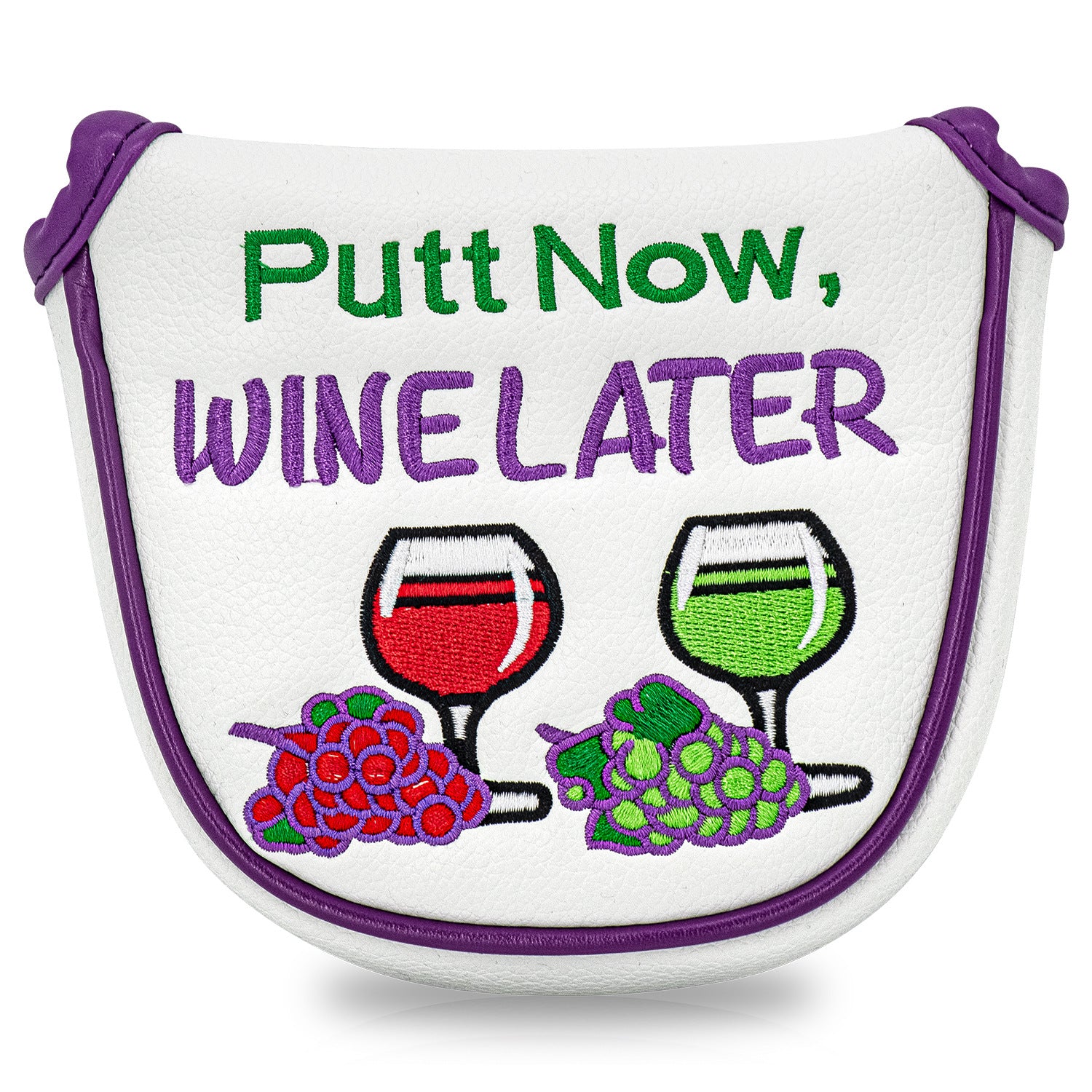 Fruit embroidery Golf Mallet Putter Cover Square Mallet Putter Cover with Strong Magnetic Closure