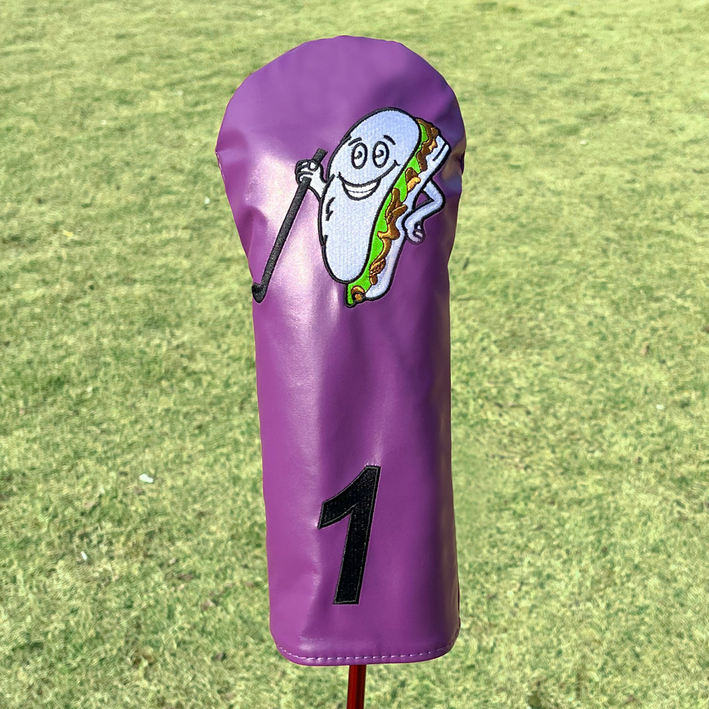 Fun Food Hot Dog Purple Golf Club Head Covers