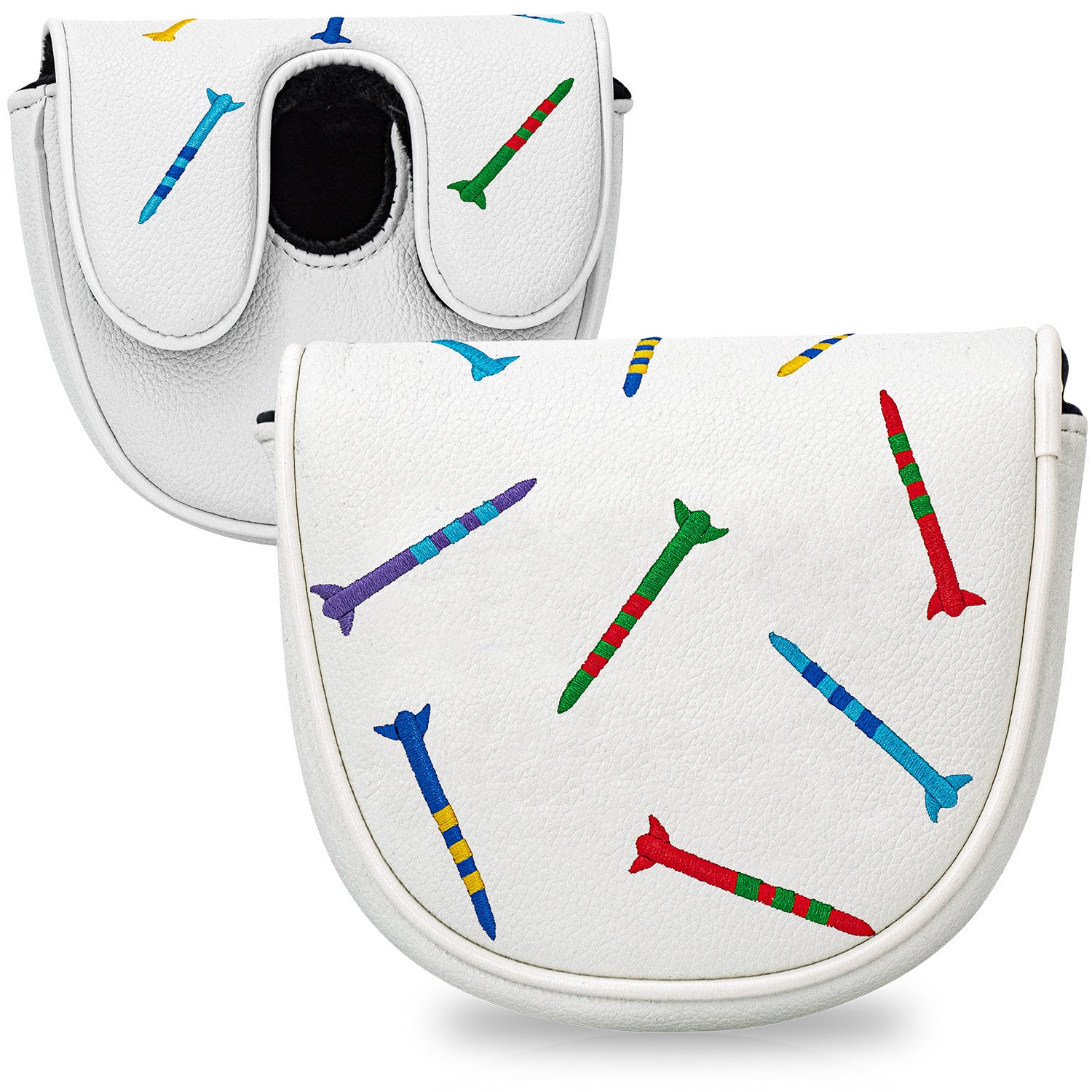 Square Putter Headcover Colorful Nail Embroidery for Most Brand