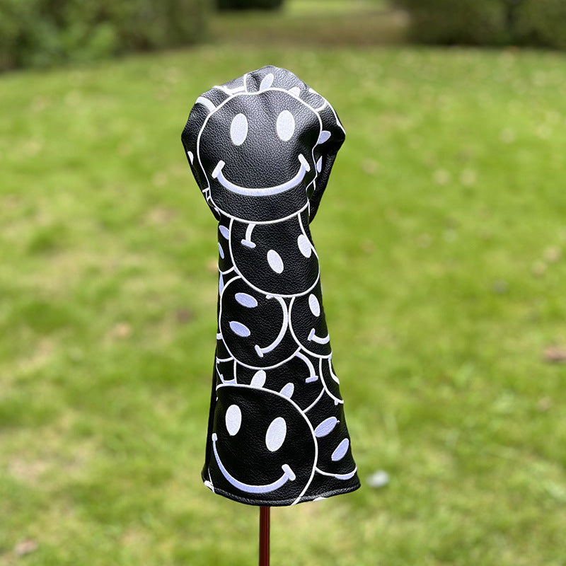Funny Happy Smile Emoji Driver Headcovers - Smiley Face Club Covers for Golf Clubs, with Rubber Magnet for Secure Positioning and Quick Access, Magnetic Golf Accessories, Fits Most Golf Clubs