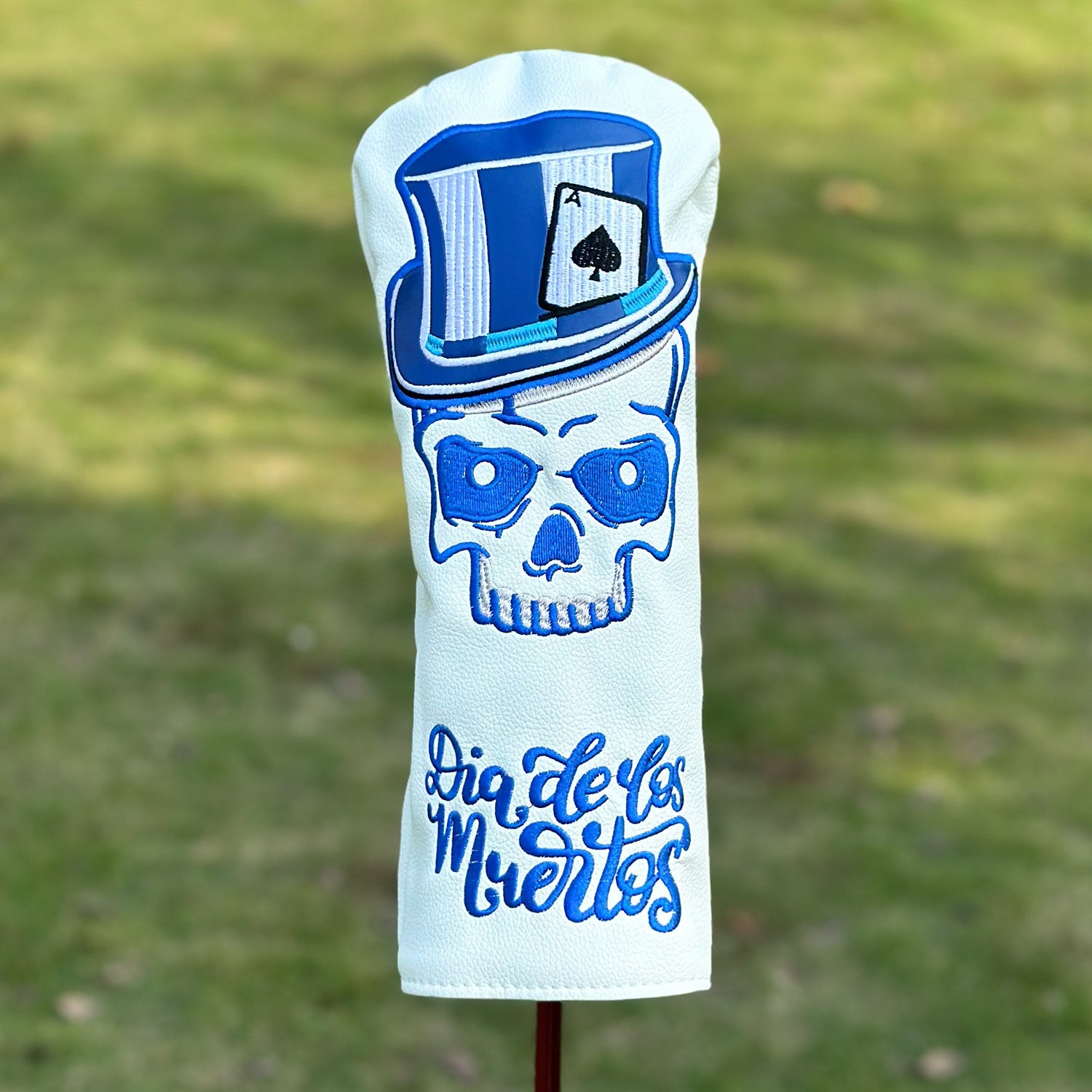 New Blue Skull Embroidered Golf Driver Head Covers