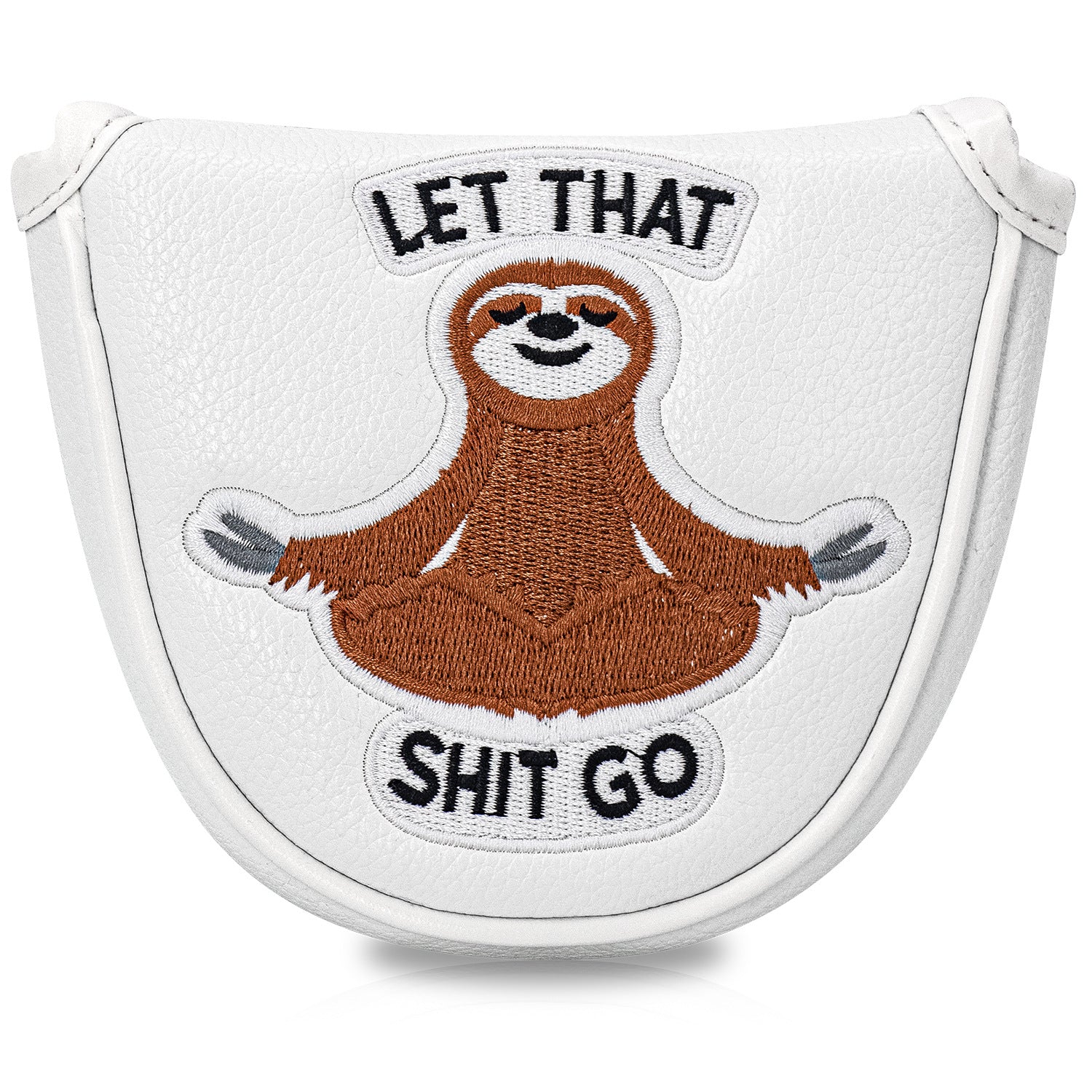 Golf Half Mallet Putter Cover Cartoon Embroidered Sloth  Magnetic Golf Head Covers