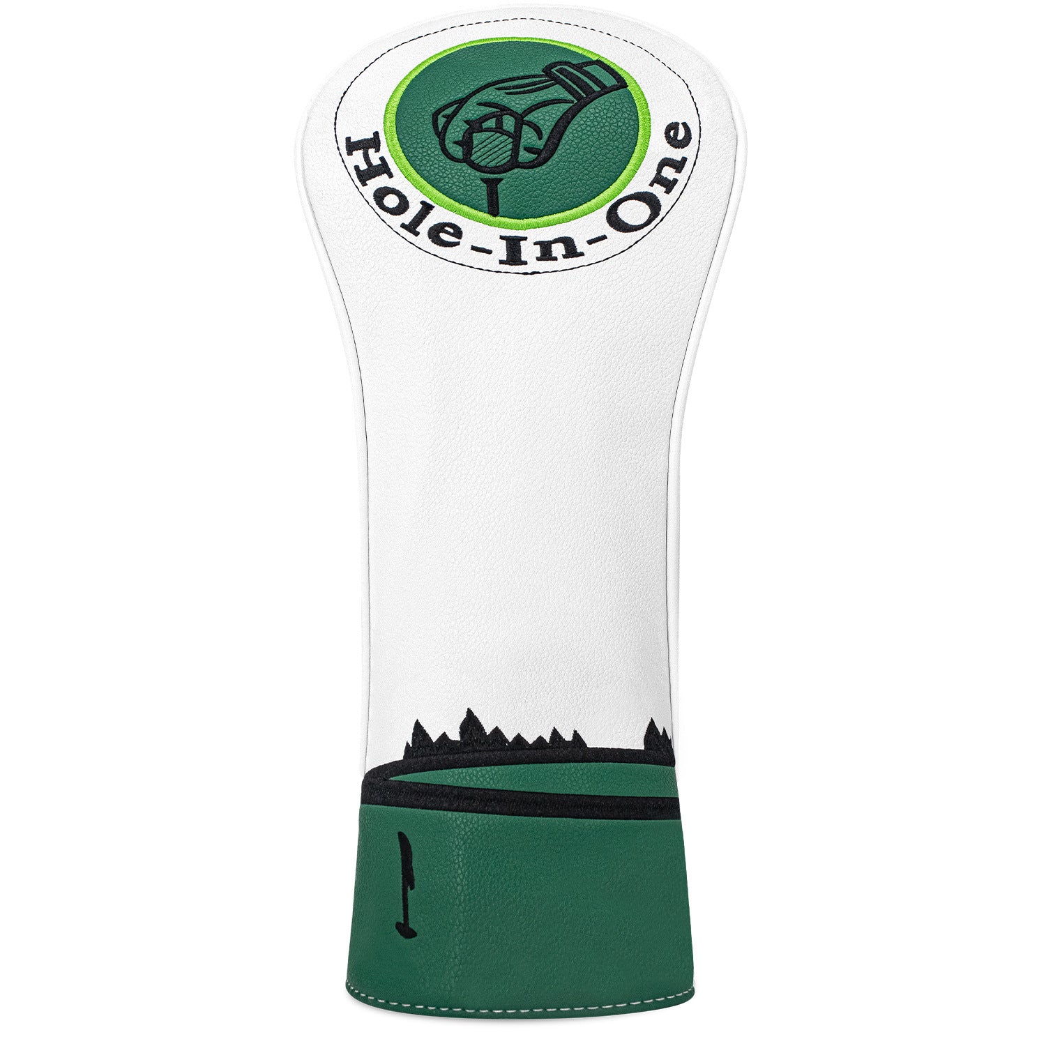 Hole-in-one Logo Embroidered Golf Head Covers Pu Leather Golf Accessories