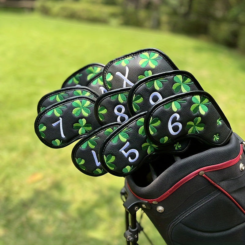Four-Leaf Clover Embroidered golf club iron covers