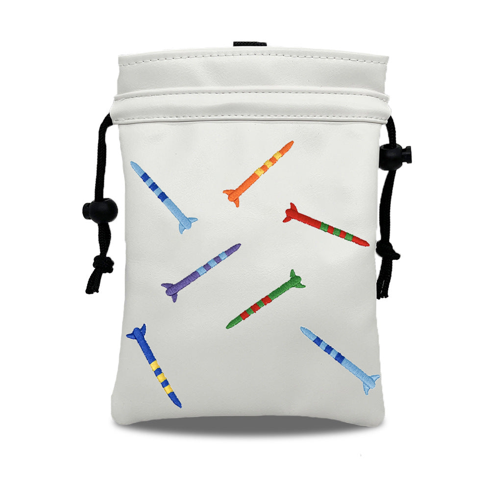Colorful Tee golf Valuables Pouch,Golf Bag Pouch with Drawstrings Golf Tee Bag Leather