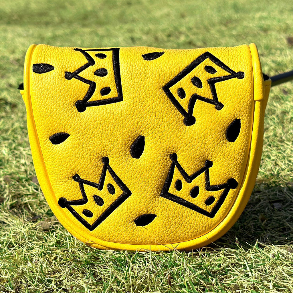 Square Putter Cover Crown Embroidery PU Leather