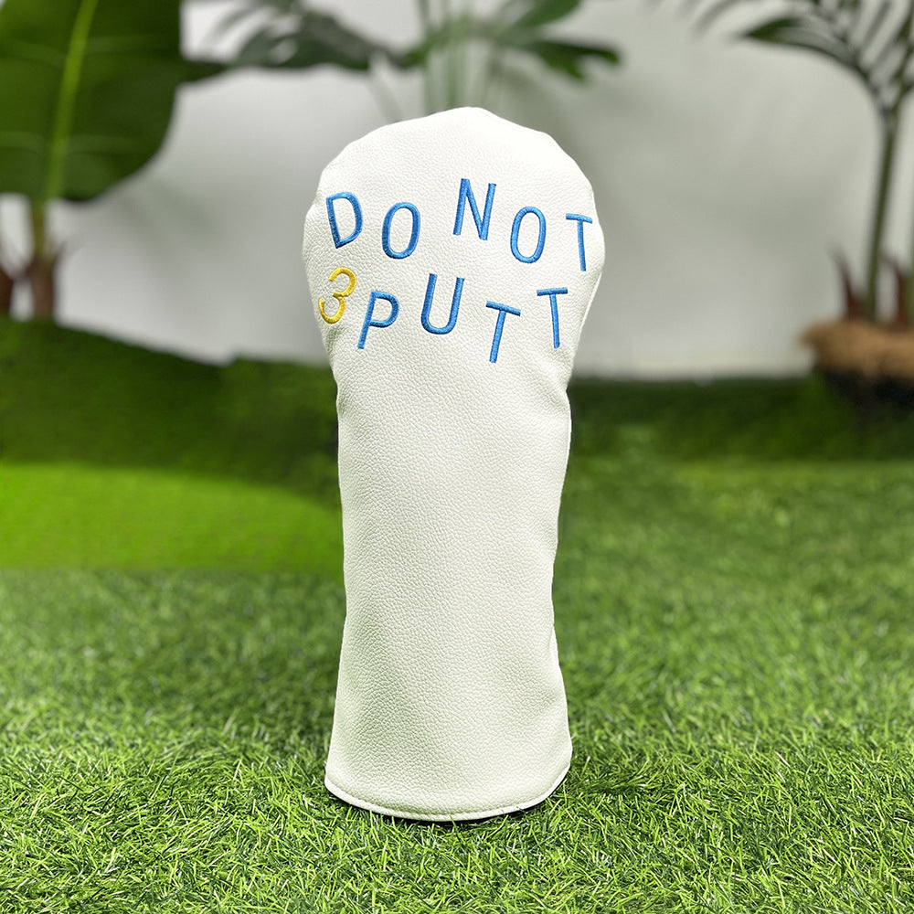 Golf Headcovers Golf Club Head Covers May The Course Be with You Style Elegant Embroidery Premium Leather Driver Fairway(FW) Wood Hybrid(UT) with Number Tags, Golf Mallet Putter Cover