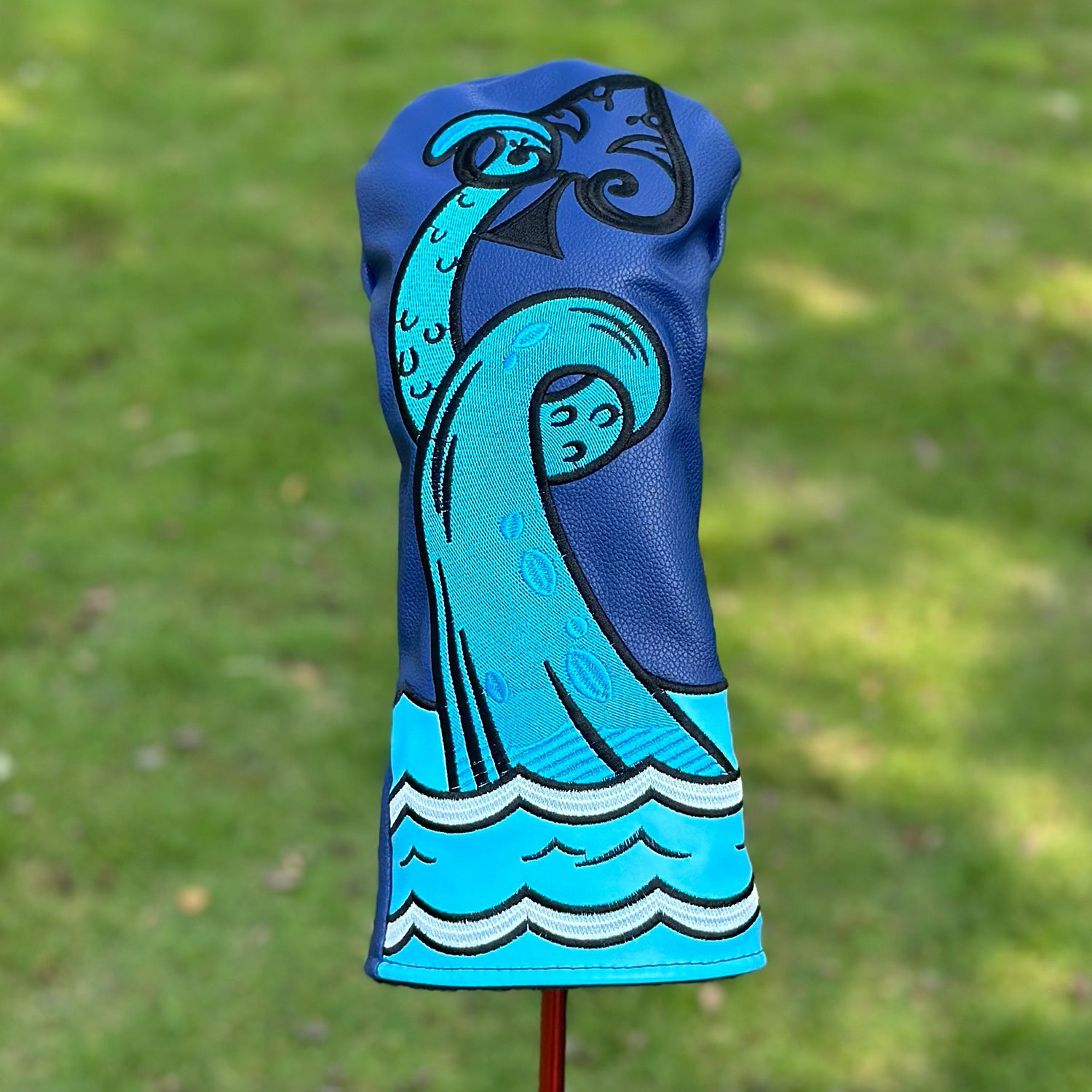 Blue Wave Embroidered Golf Club Head Covers