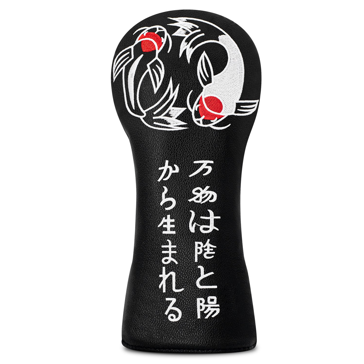 Golf Head Covers Koi Fish Embroidery PU Leather Premium Gift for Men Women