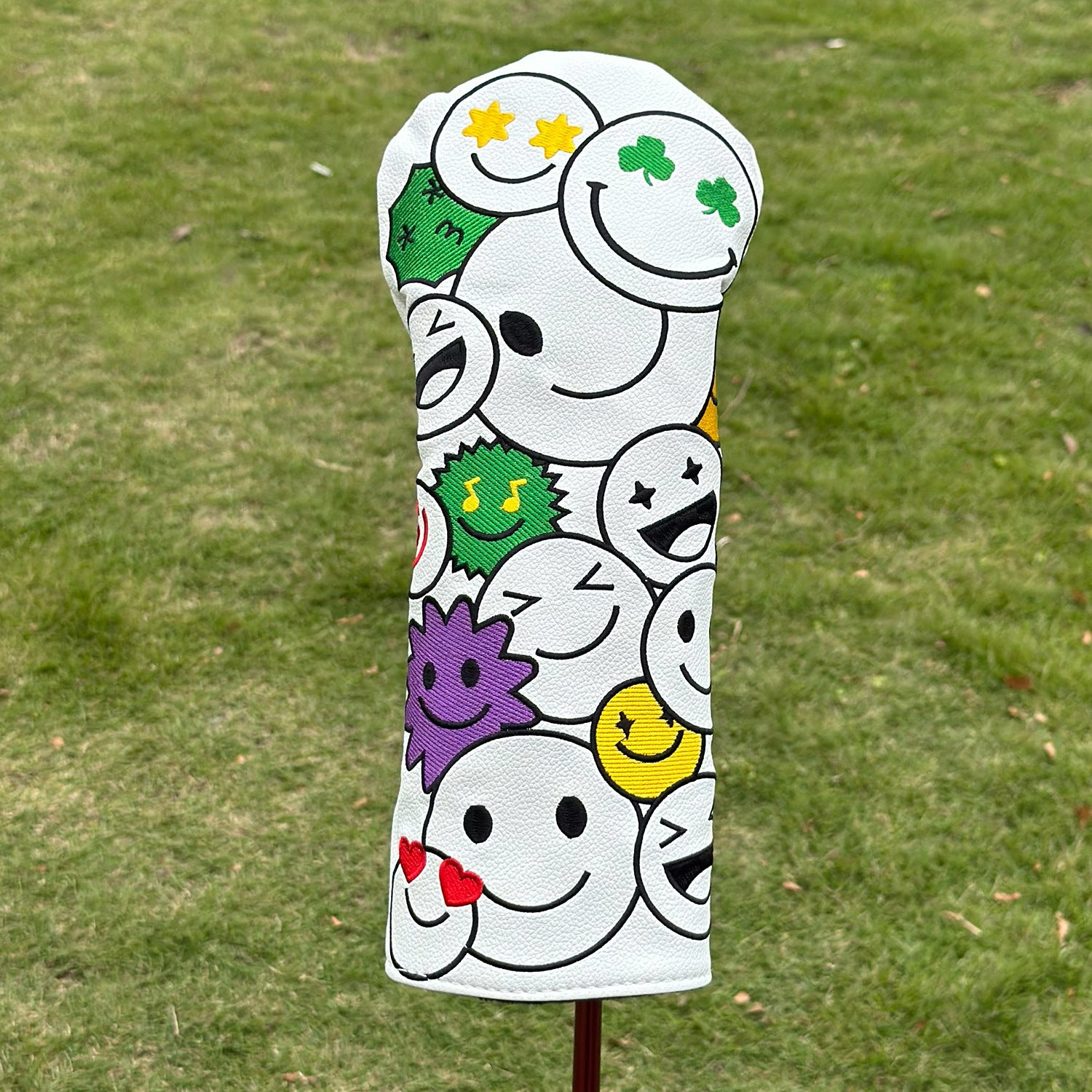 Cartoon Smiley Face Doodle Golf Club Head Covers