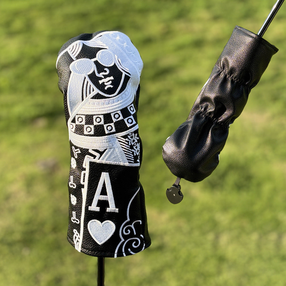 Golf Headcovers Embroidery Driver Cover Fariway Wood Headcover Hybrid Head Covers Leather Golf Club Covers for Most Brand