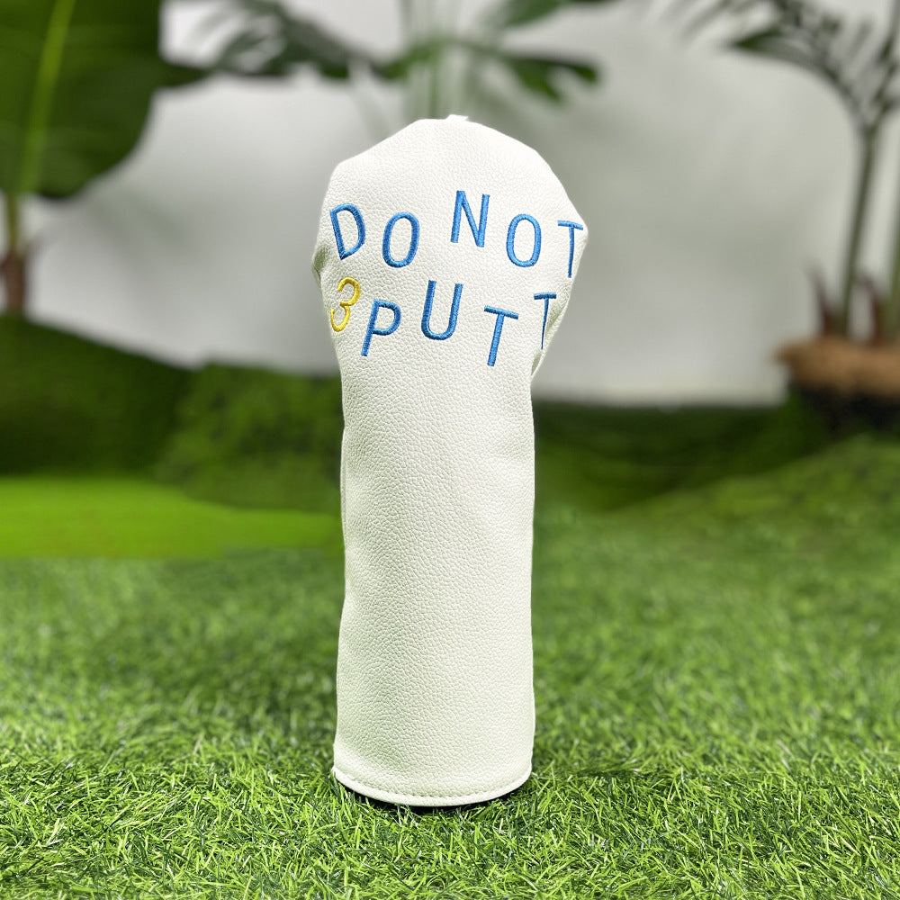 Golf Headcovers Golf Club Head Covers May The Course Be with You Style Elegant Embroidery Premium Leather Driver Fairway(FW) Wood Hybrid(UT) with Number Tags, Golf Mallet Putter Cover