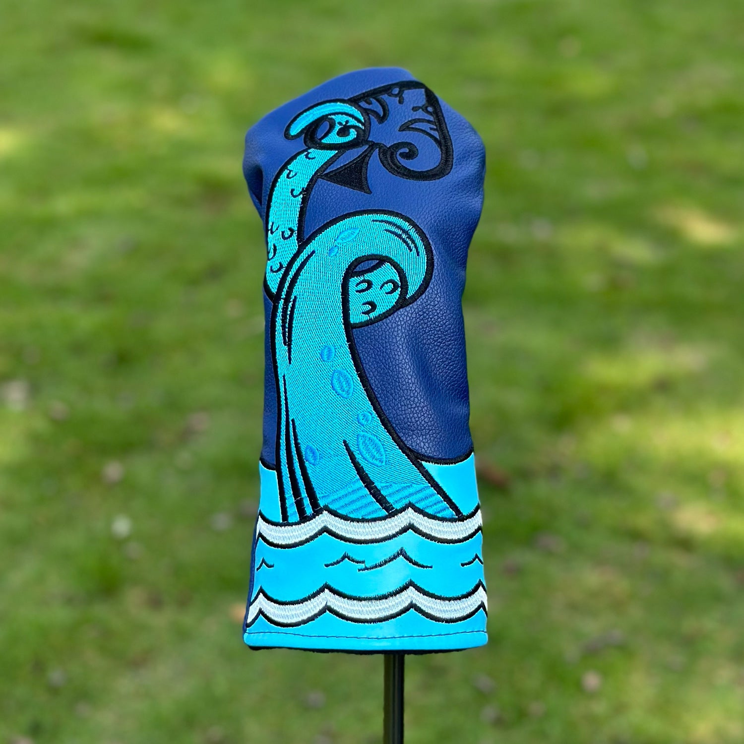 Blue Wave Embroidered Golf Club Head Covers