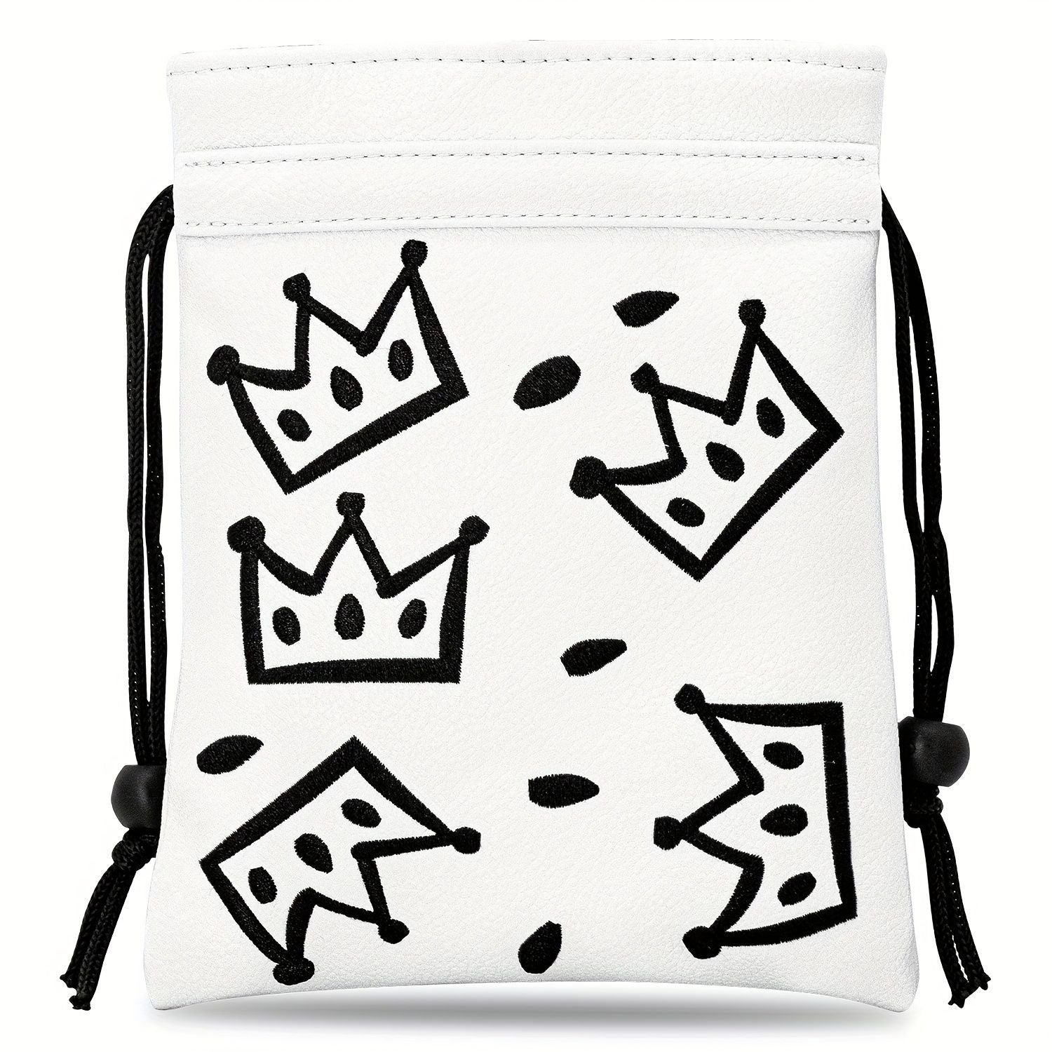 Crown Golf Valuables Pouch,Golf Pouch Bag with Drawstrings Tee Bag for Men Women