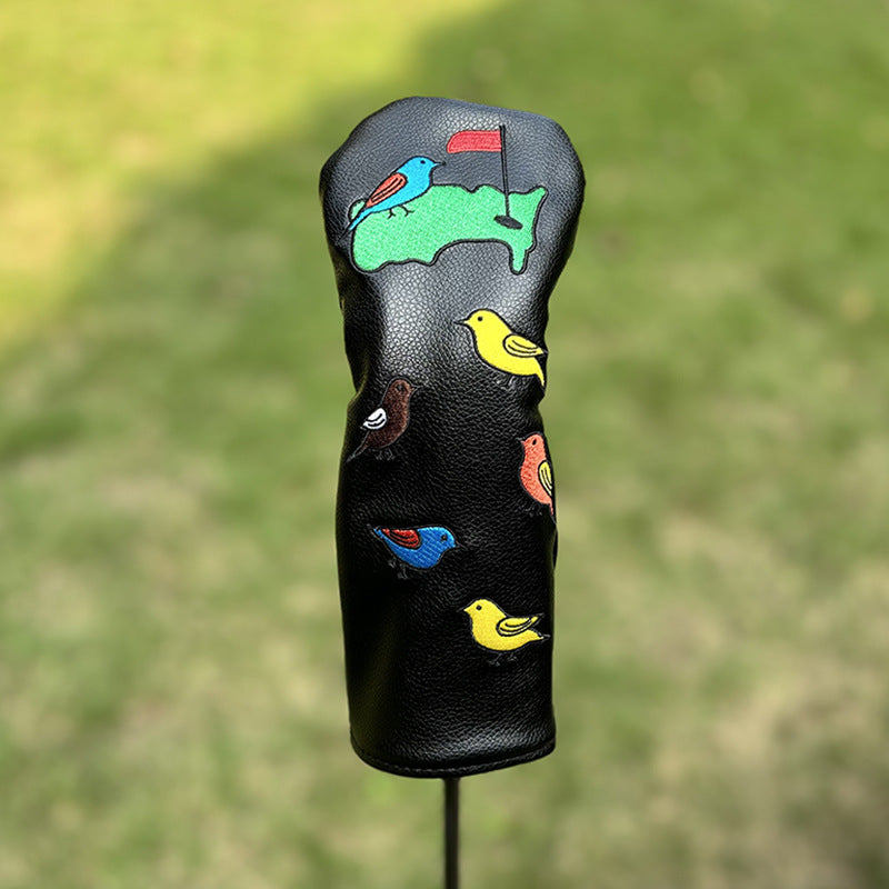 Funny Golf Club Head Cover Driver Headcover Fairway Wood Headcover Hybrid Club Cute Bird Embroidered Unisex Golf Club Cover
