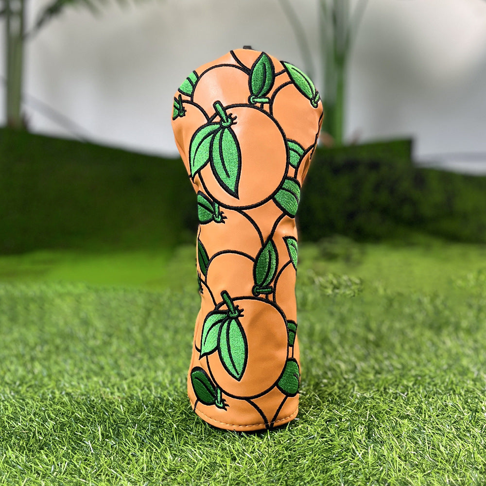 Golf Club Covers Orange Golf Head Cover Driver Covers Fairway Wood Headcover Hybrid Cover Leather Golf Headcover for Scotty Cameron Taylormade Titleist Odyssey