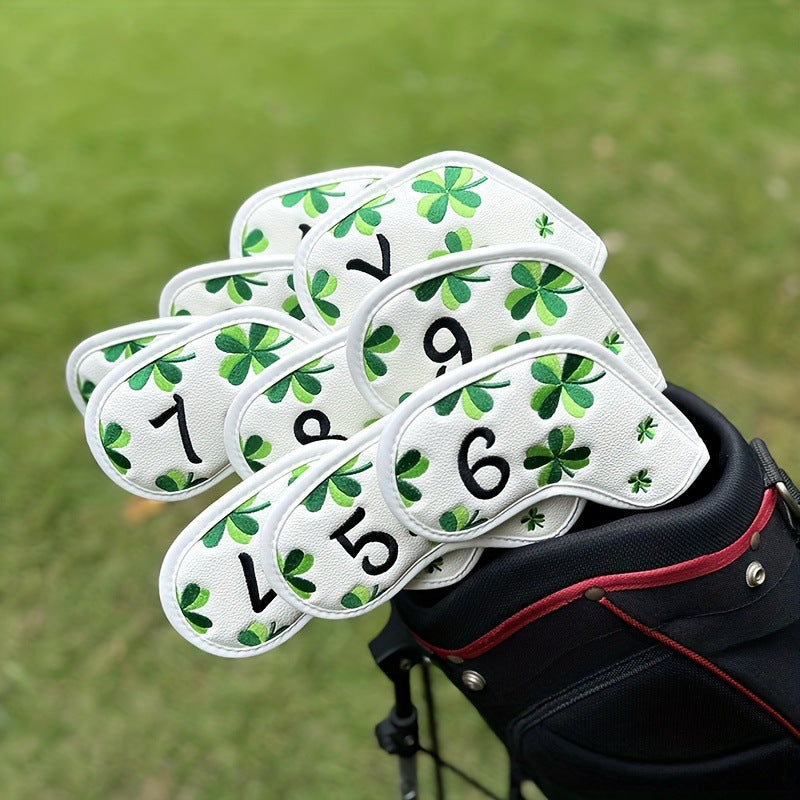 Four-Leaf Clover Embroidered golf club iron covers