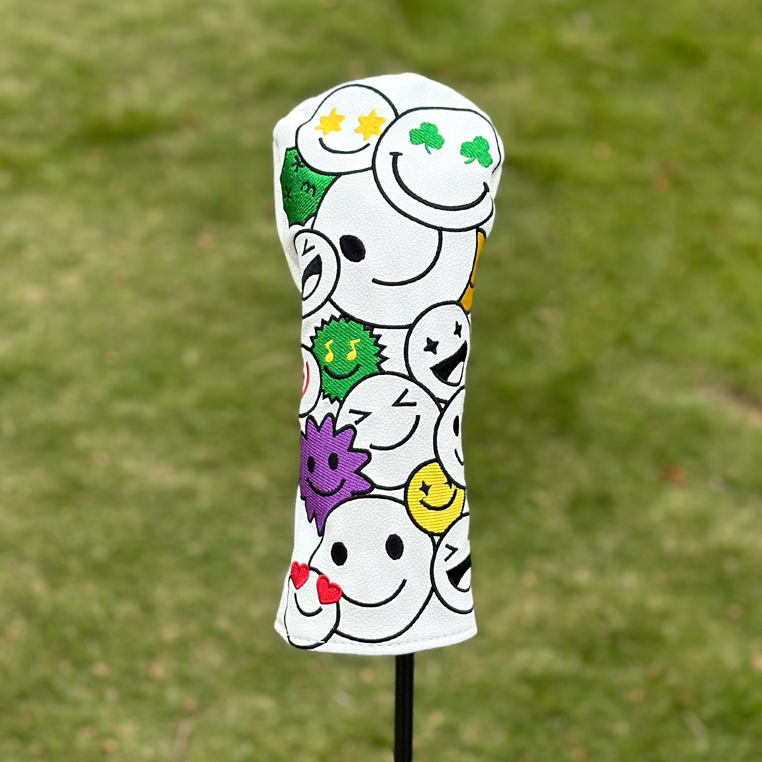 Cartoon Smiley Face Doodle Golf Club Head Covers