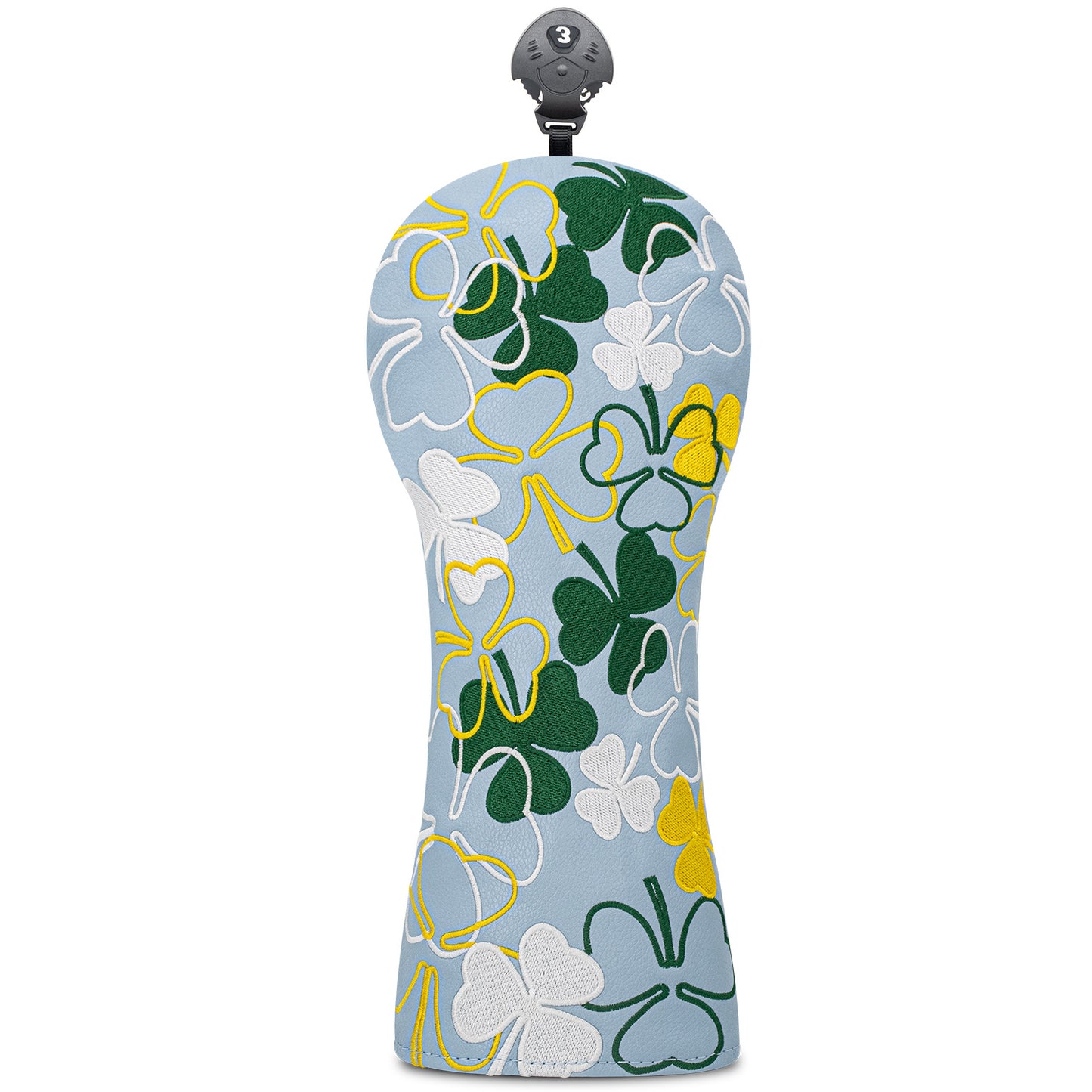 Golf Headcovers Golf Club Head Covers Four Leaf Clover Good Luck Charm - Clover Style Premium Leather Driver Fairway(FW) Wood Hybrid(UT) with Number Tags