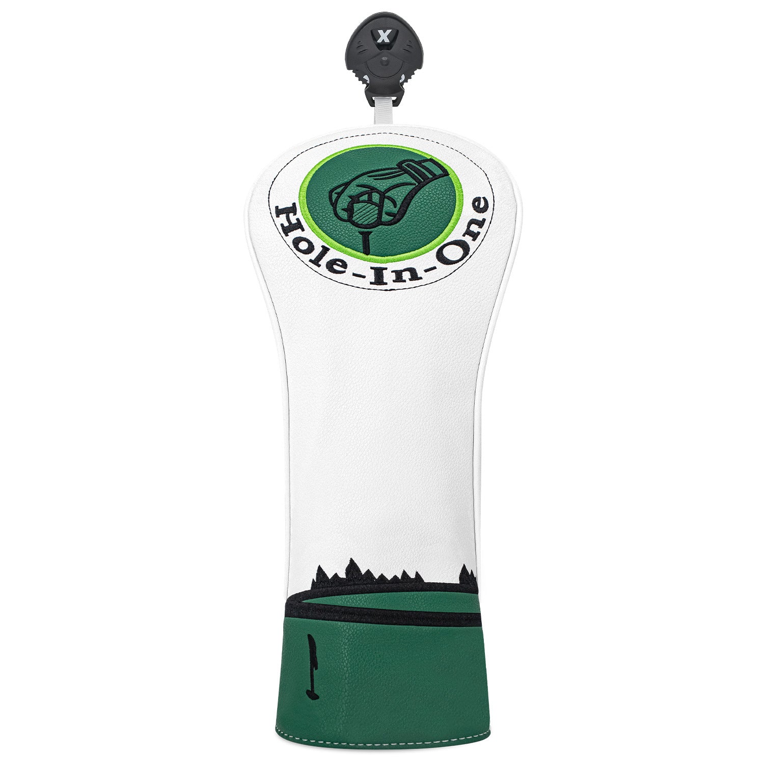 Hole-in-one Logo Embroidered Golf Head Covers Pu Leather Golf Accessories