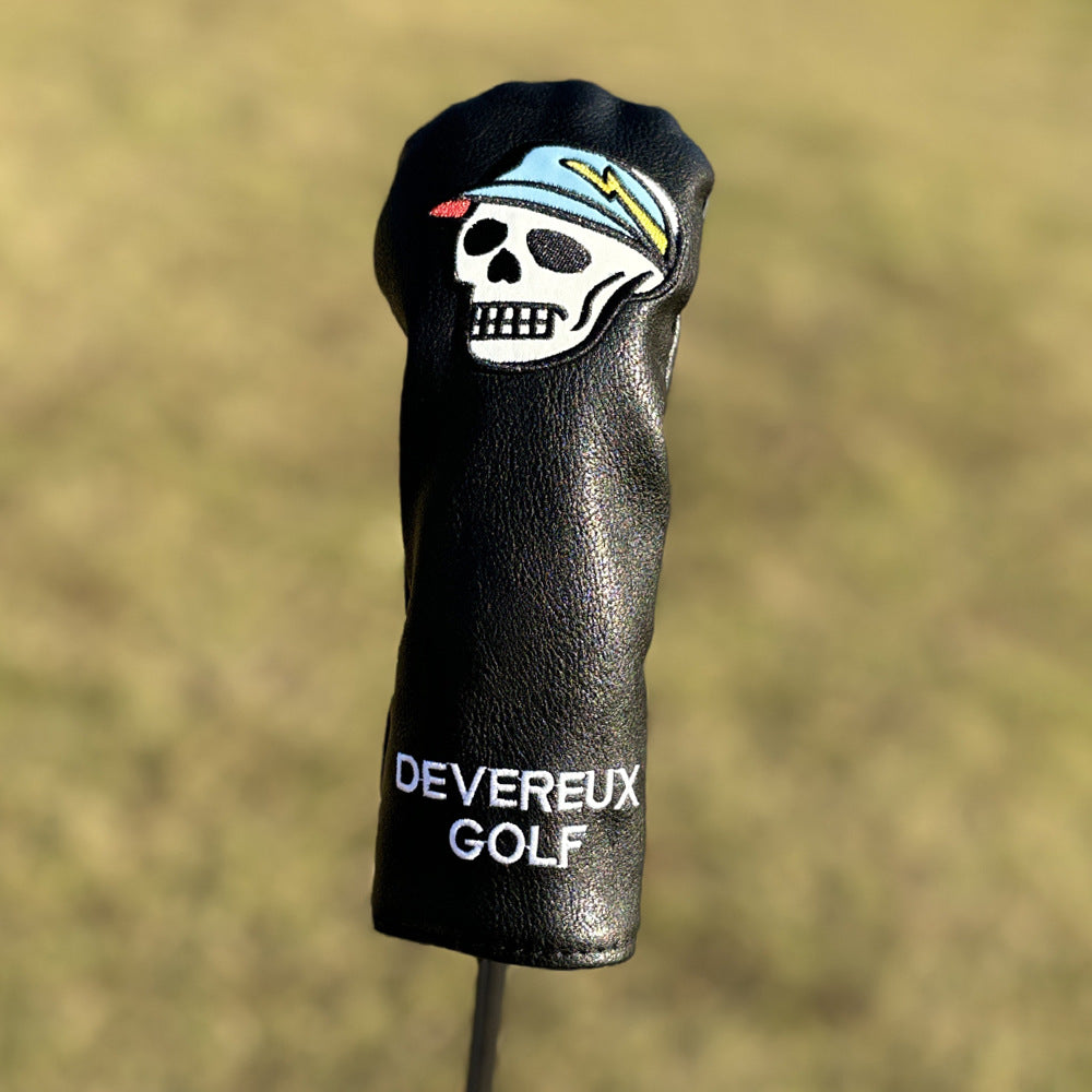 Black Golf Club Covers Skull Embroidery Driver Headcover Fairway 3 Wood Headcover Hybrid Headcover for Your Selection fits for All Brands