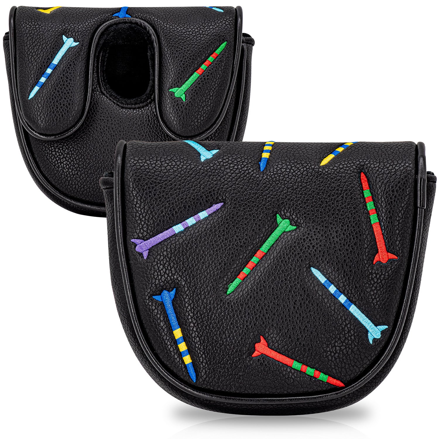 Square Putter Headcover Colorful Nail Embroidery for Most Brand