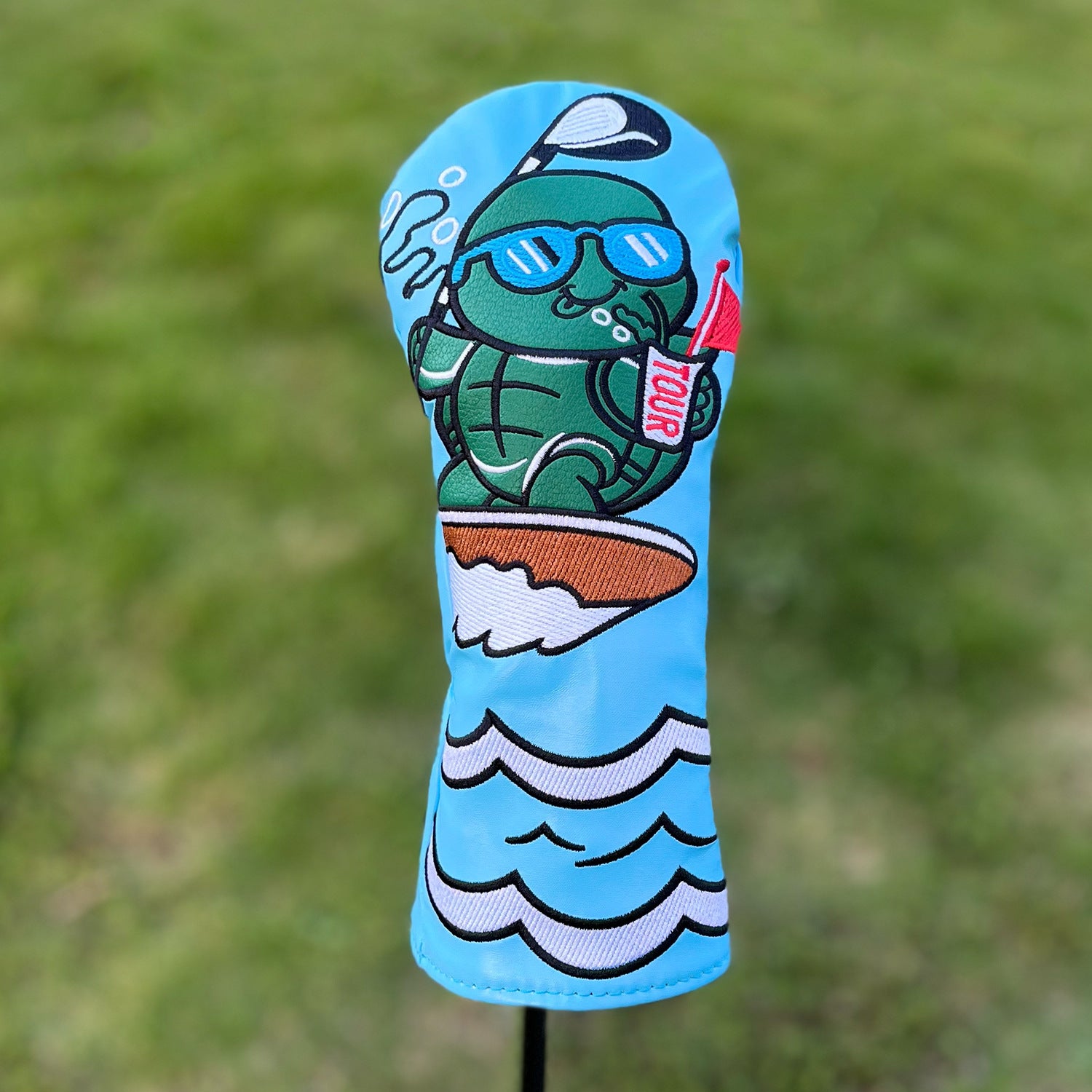 Golf Club Covers for Woods  Anime Turtle Embroidery PU Leather Premium