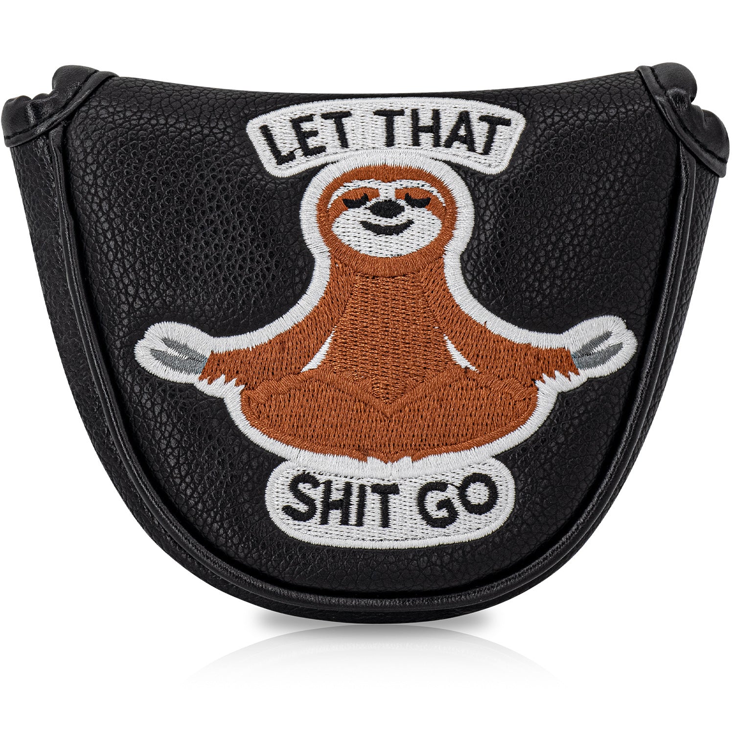 Golf Half Mallet Putter Cover Cartoon Embroidered Sloth  Magnetic Golf Head Covers
