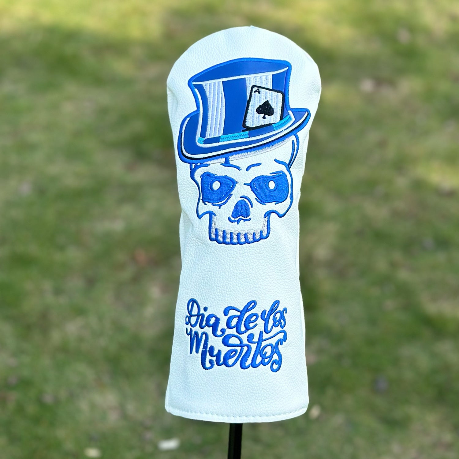 New Blue Skull Embroidered Golf Driver Head Covers