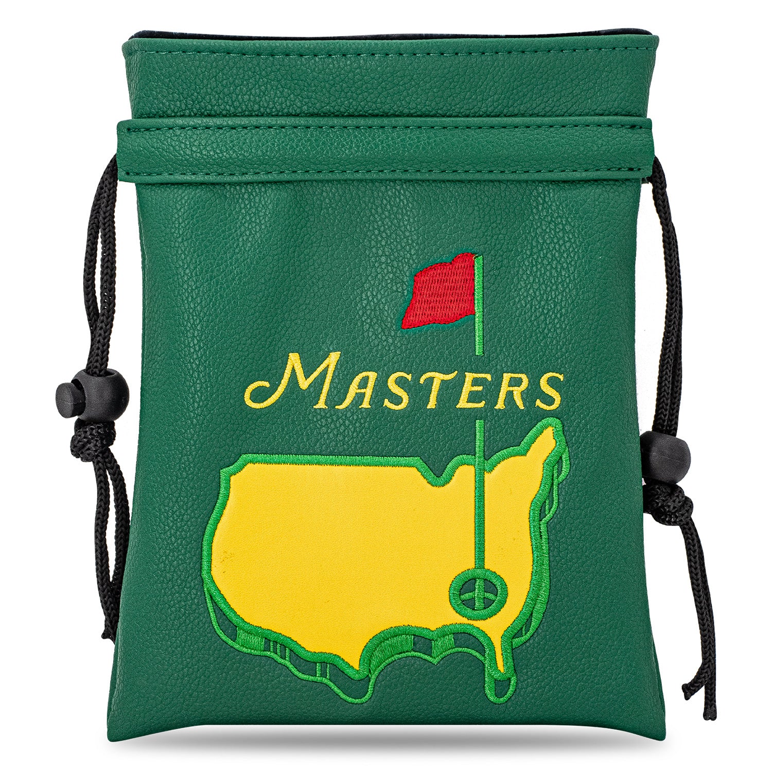 Golf Valuables Pouch Bag Green map embroidery Drawstring Bag