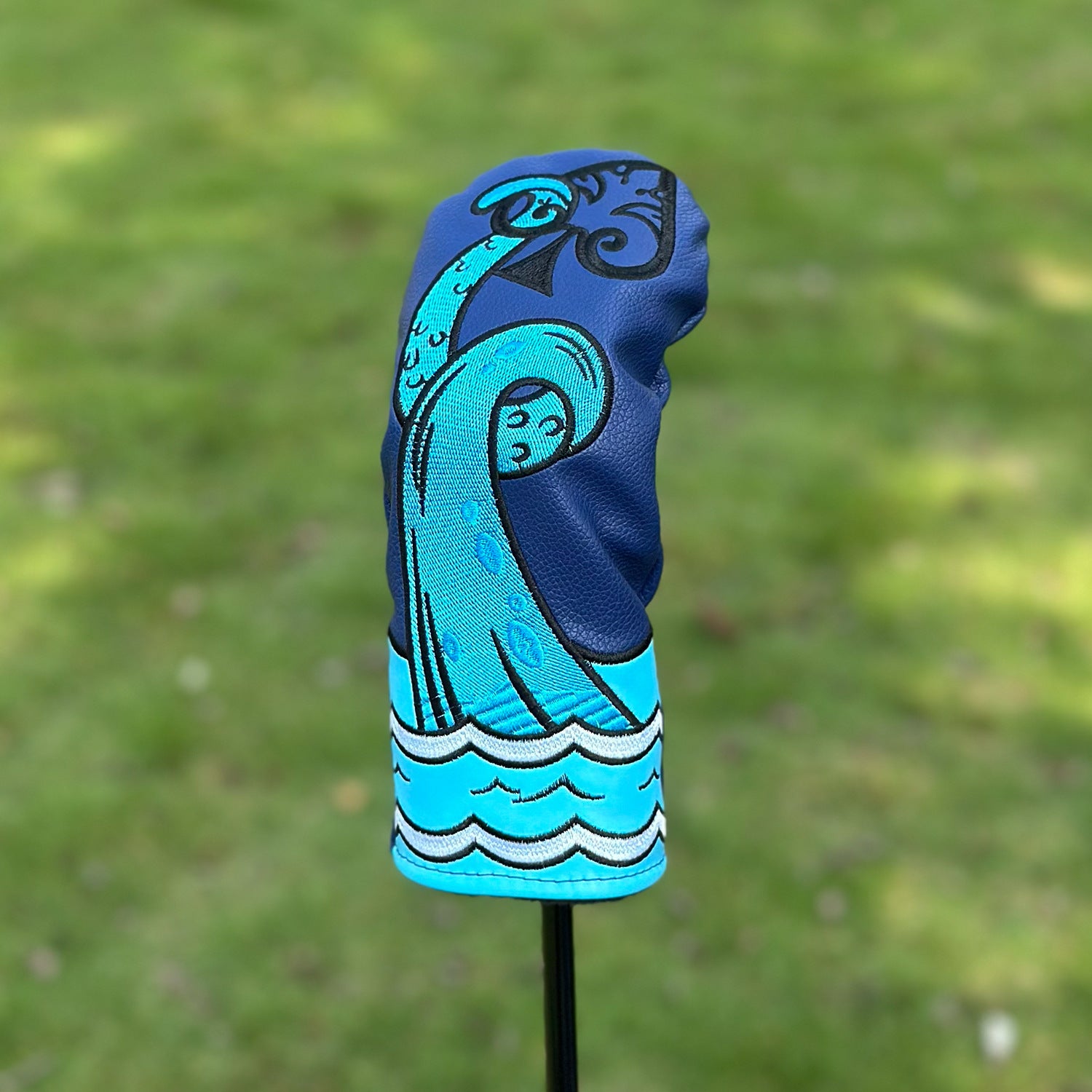 Blue Wave Embroidered Golf Club Head Covers