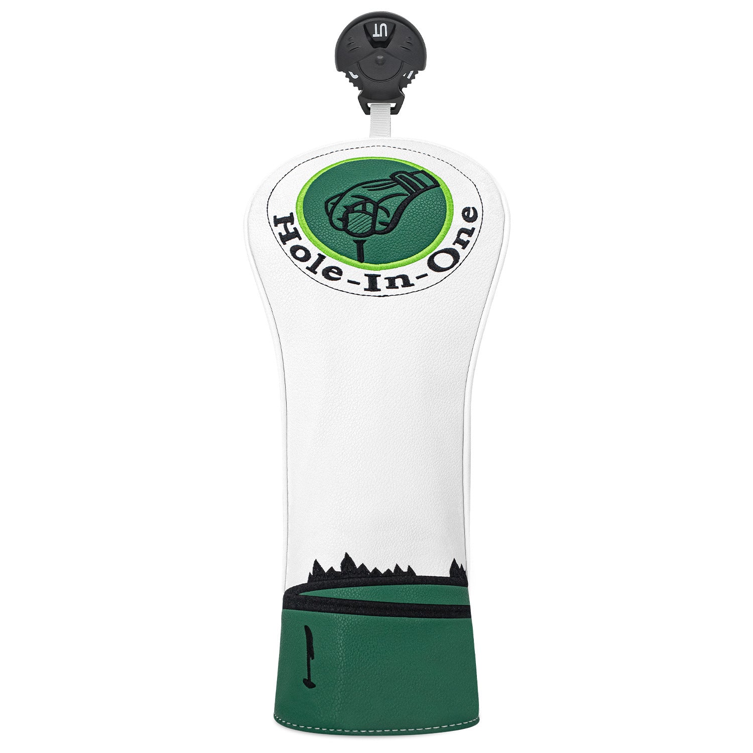 Hole-in-one Logo Embroidered Golf Head Covers Pu Leather Golf Accessories