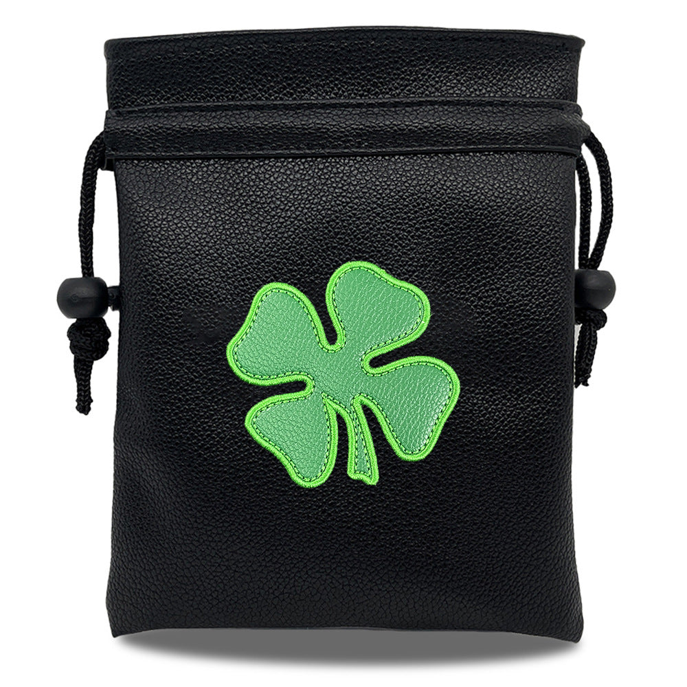 Golf Valuables Pouch,Golf Bag Pouch with Drawstrings Leather Tee Pouchs Bag
