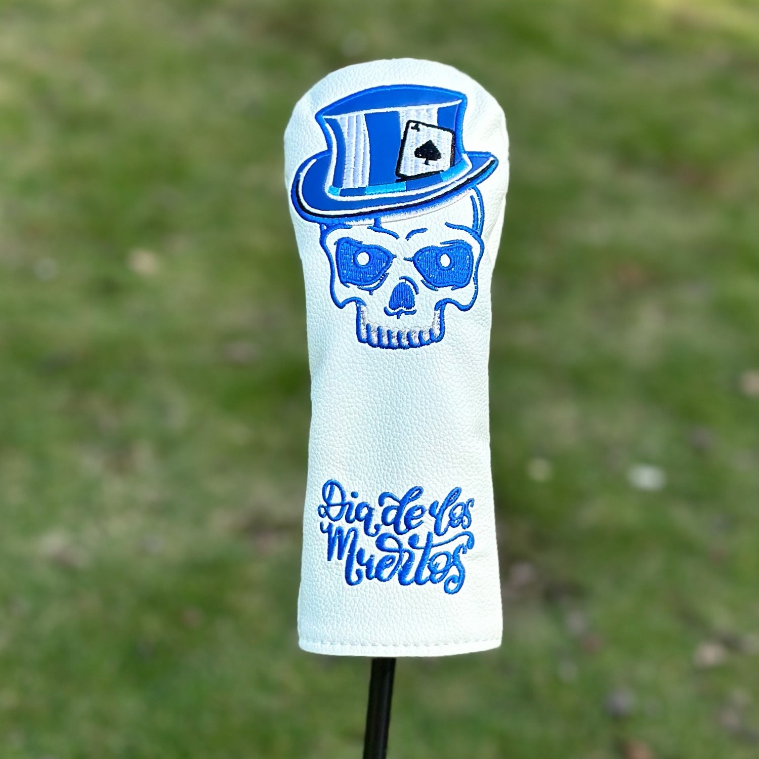 New Blue Skull Embroidered Golf Driver Head Covers