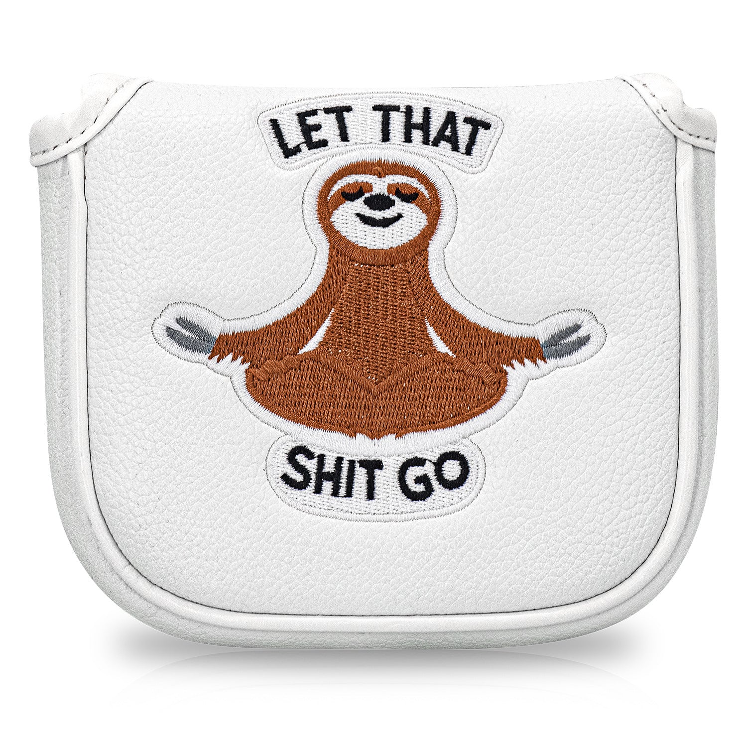 Golf Half Mallet Putter Cover Cartoon Embroidered Sloth  Magnetic Golf Head Covers