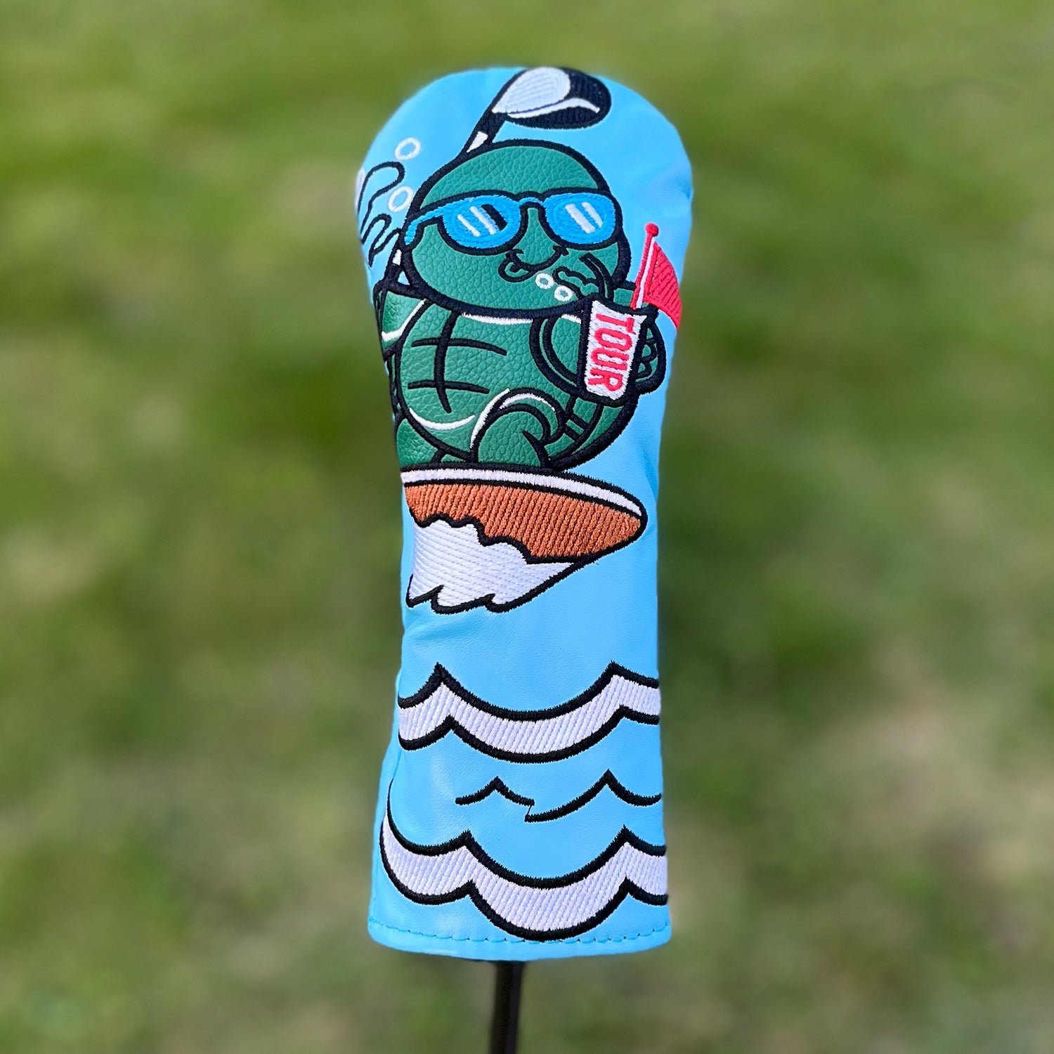 Golf Club Covers for Woods  Anime Turtle Embroidery PU Leather Premium