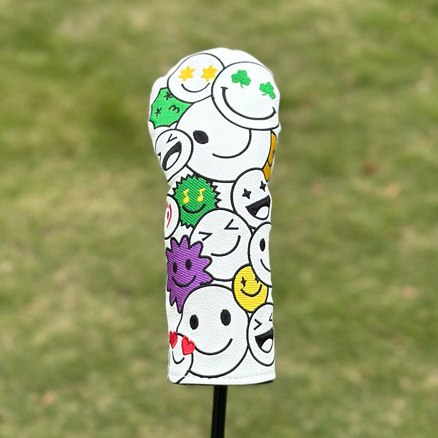 Cartoon Smiley Face Doodle Golf Club Head Covers