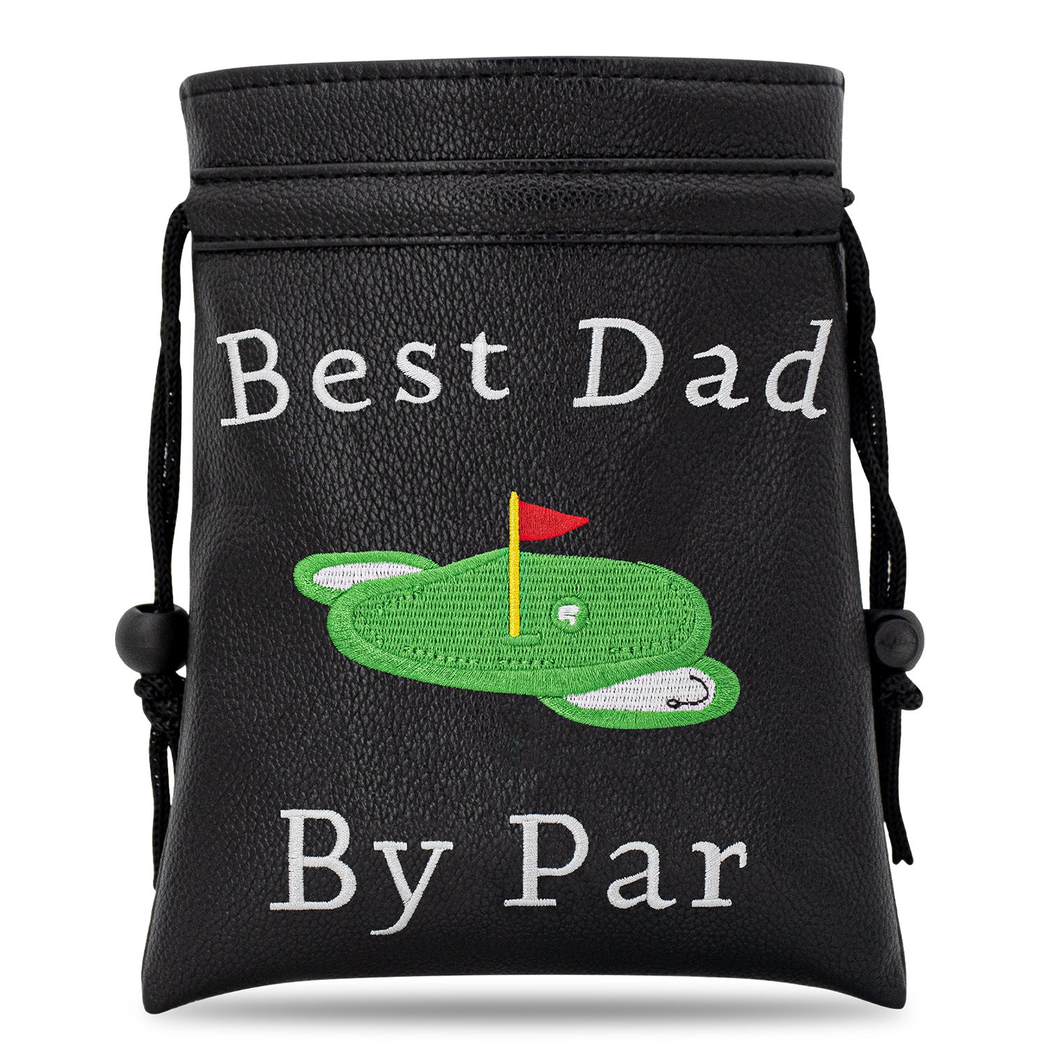 Golf Valuables Pouch Bag Green map embroidery Drawstring Bag