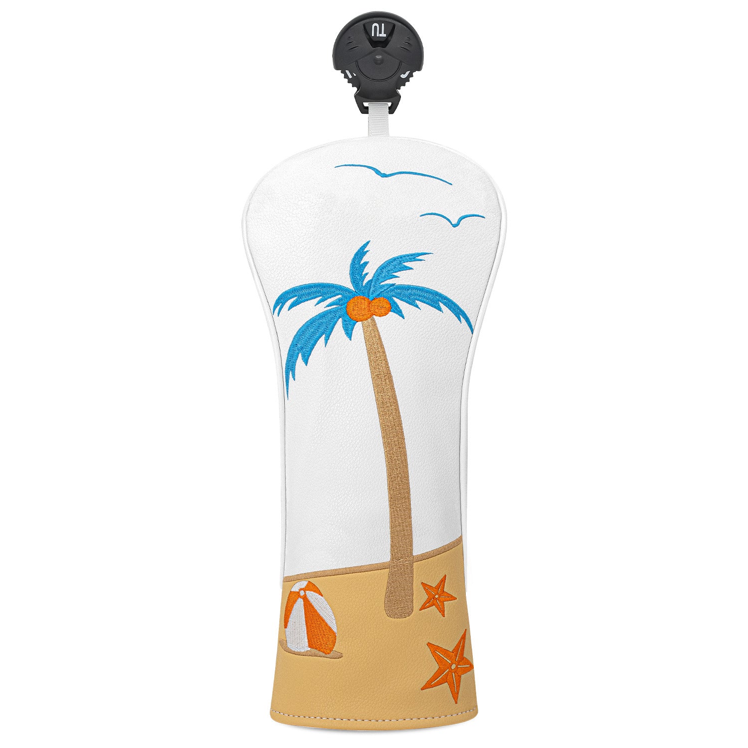 Beach Palm Tree Leather Golf Club Head Covers