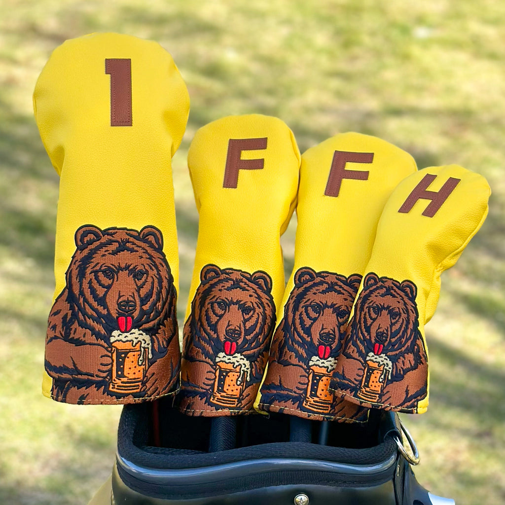 Animal Golf Club Covers Cartoon Brown Bear Embroidery