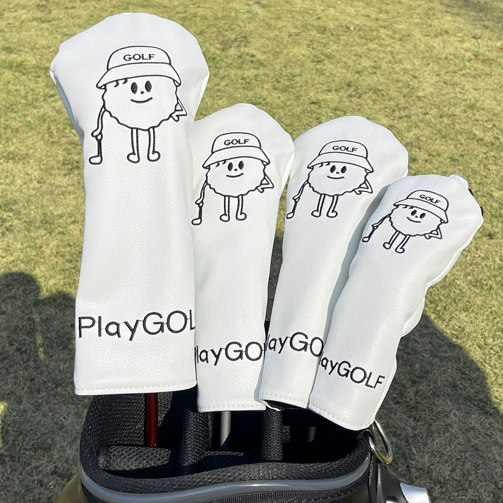 Fun Cartoon Golf Ball Character Golf Club Headcovers 4pcs or 1pc