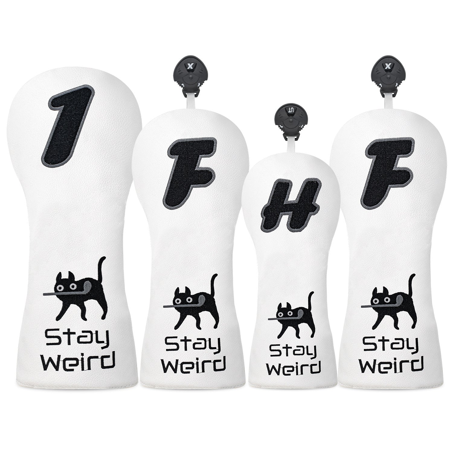 Fun Cat Golf Head Covers Premium PU Leather