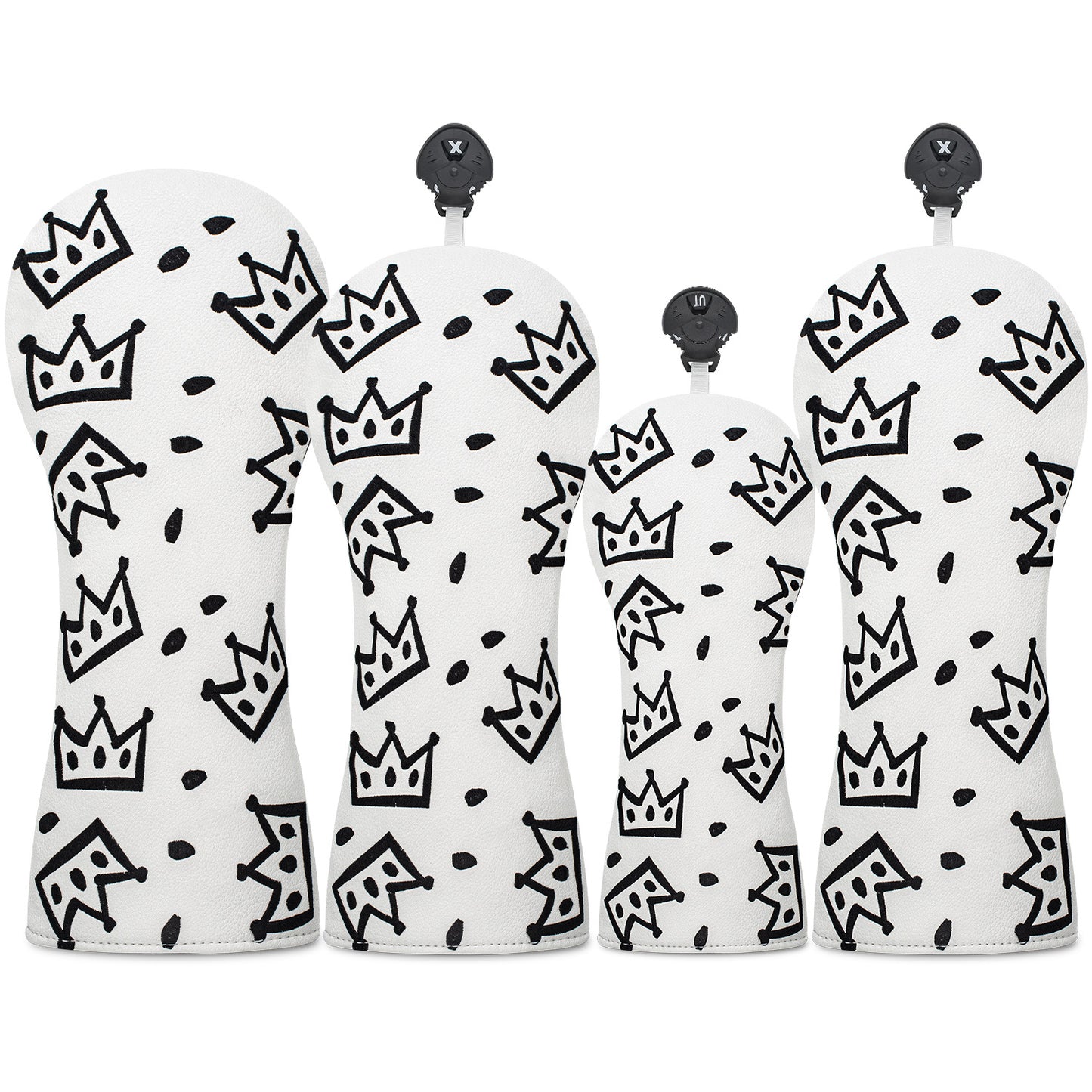 Golf Club Head Covers,4pcs or 1pc USA Golf Head Covers for Woods and Driver Fairway Hybrid - PU Leather Mallet Blade Putter for Men Women Golf Enthusiast